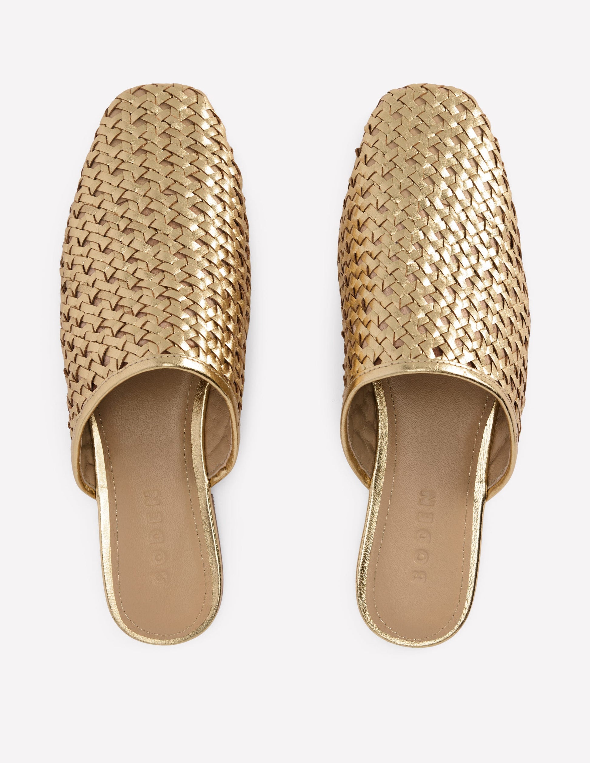 Loafer-Pantoletten-Gold Geflochten-5