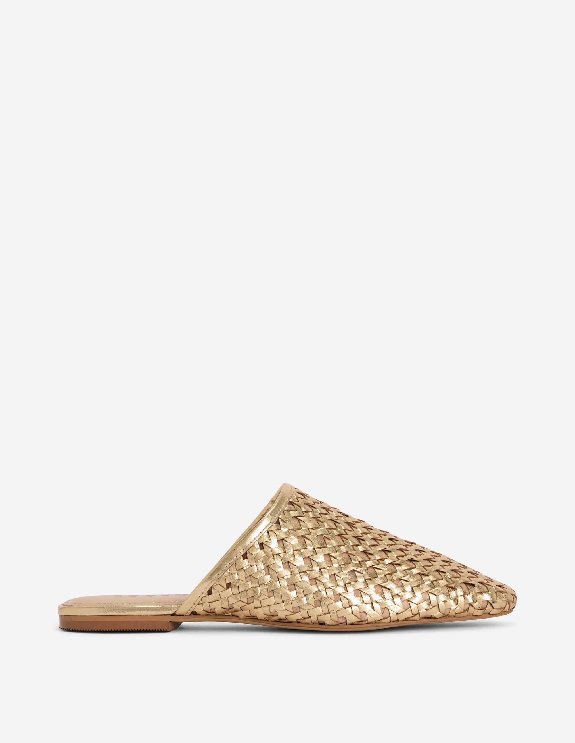 Loafer-Pantoletten-Gold Geflochten - Image 1