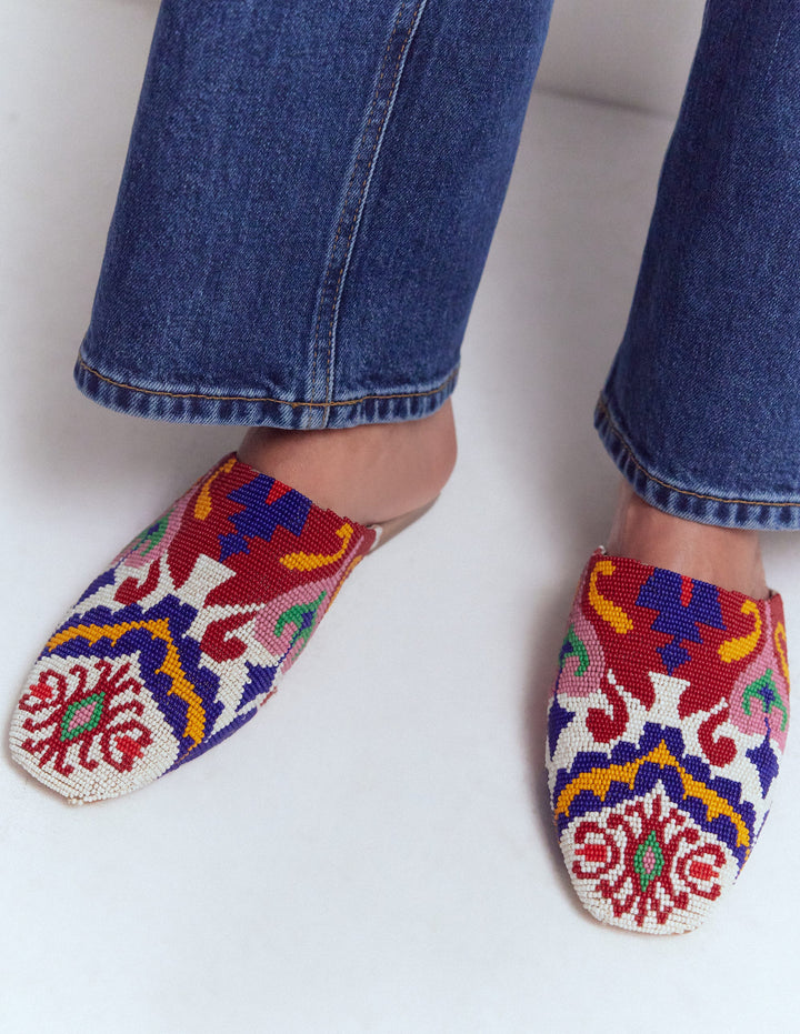 Mocassins façon mules-Perles multi