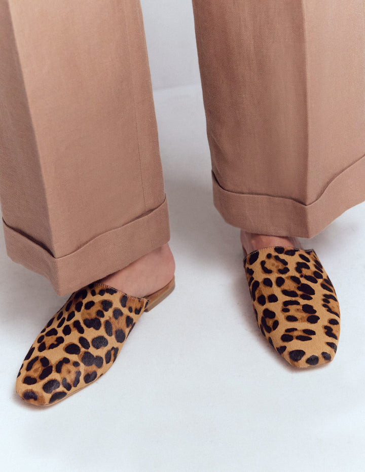 Loafer-Pantoletten-Klassisches Leopardenmuster