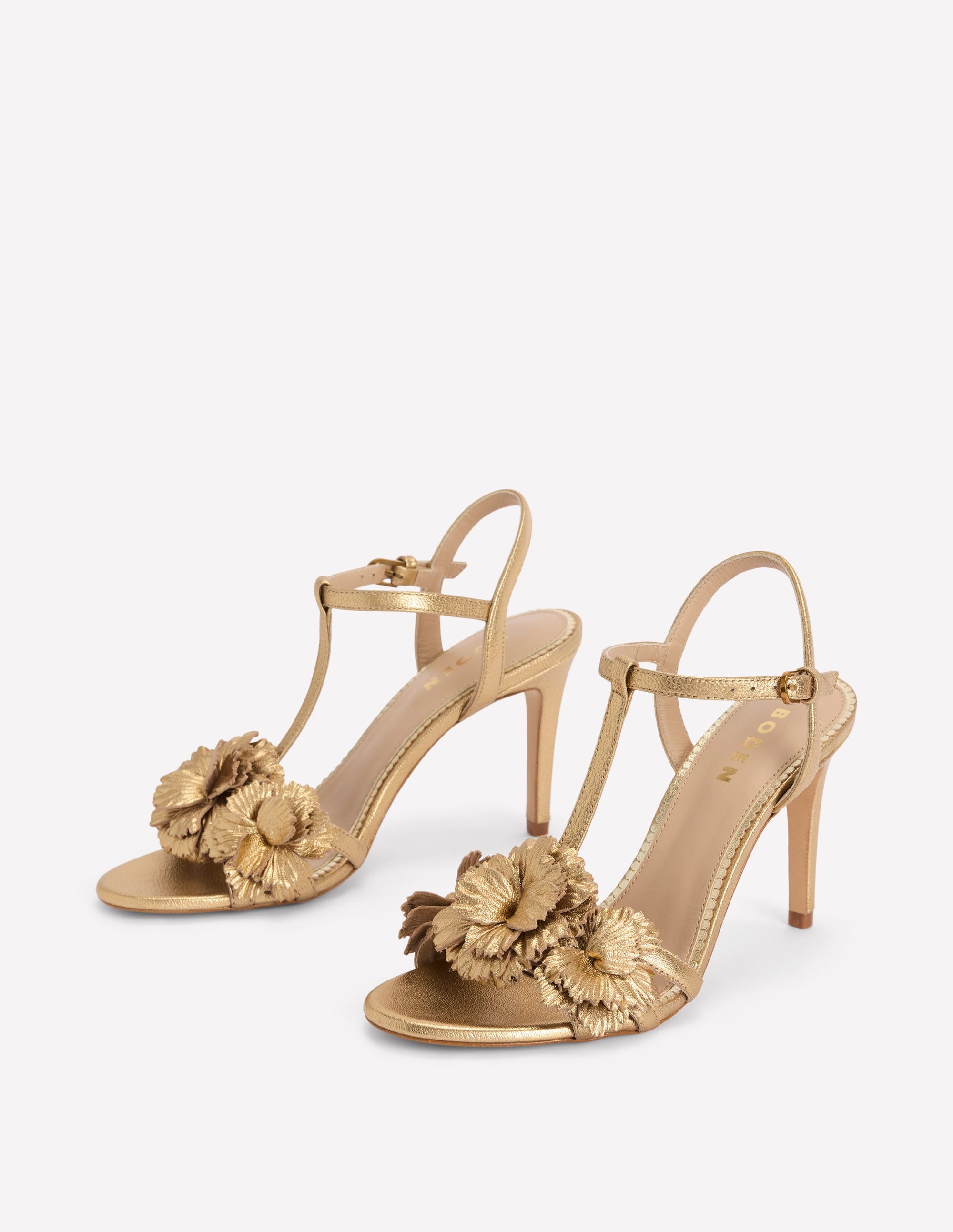 Sandalen mit Blumenverzierung-Gold - Image 3