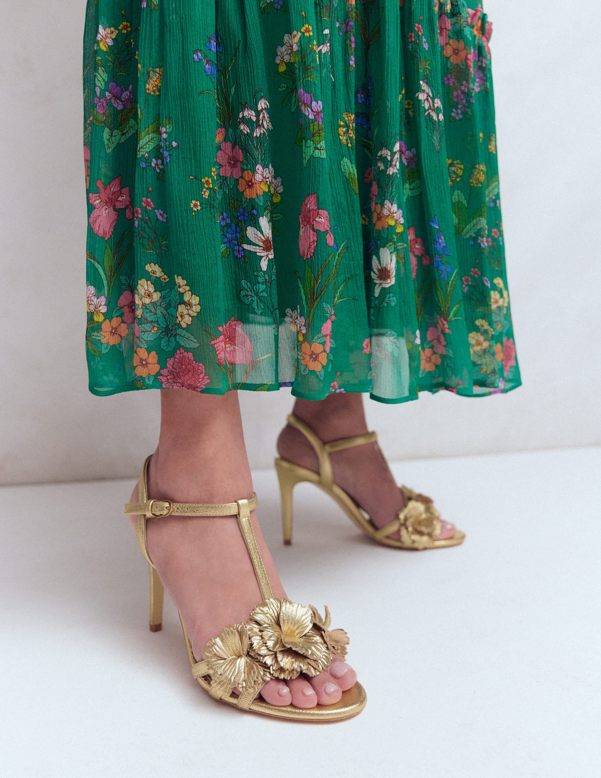 Sandalen mit Blumenverzierung-Gold - Image 2