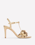 Sandalen mit Blumenverzierung-Gold