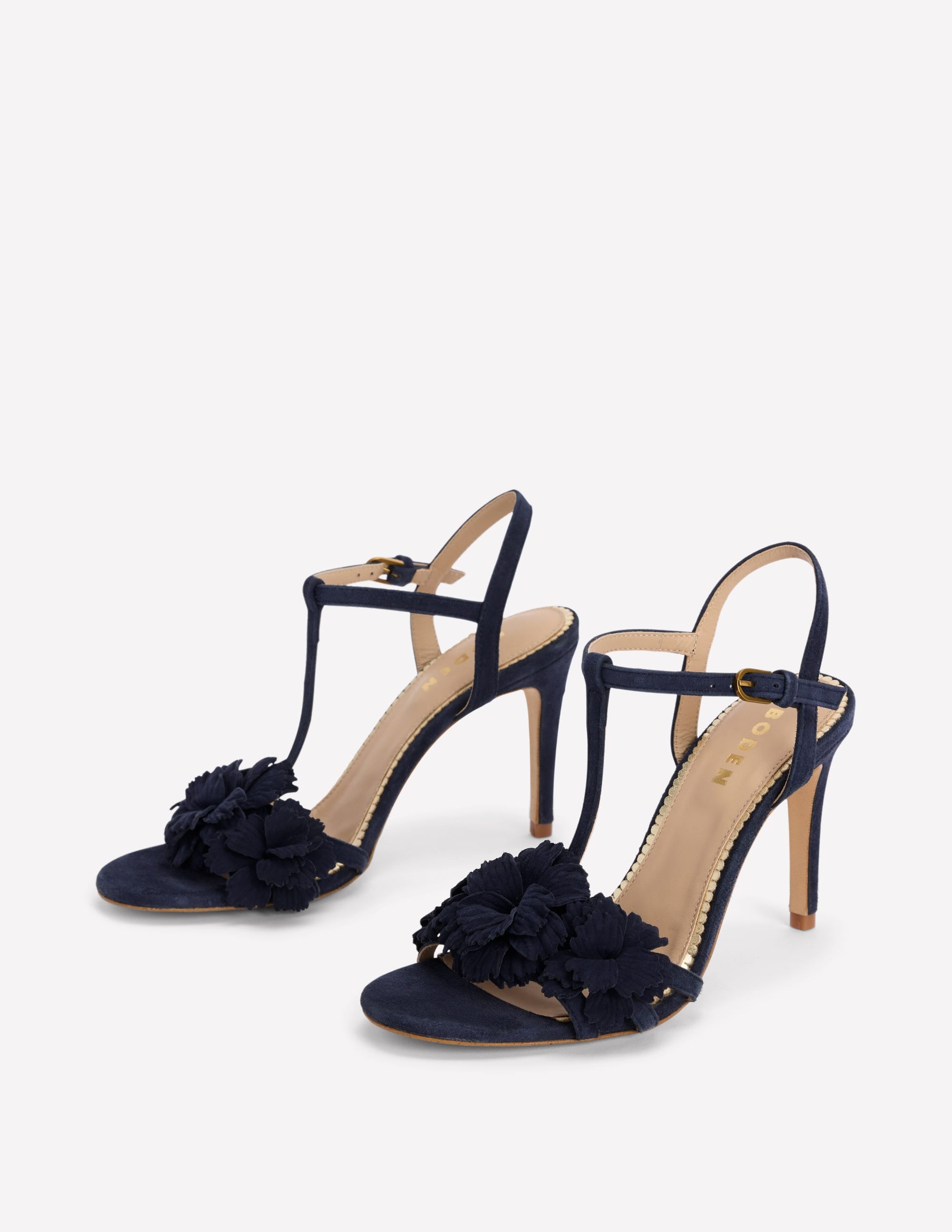 Sandalen mit Blumenverzierung-Marineblau - Image 3