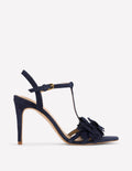Sandalen mit Blumenverzierung-Marineblau