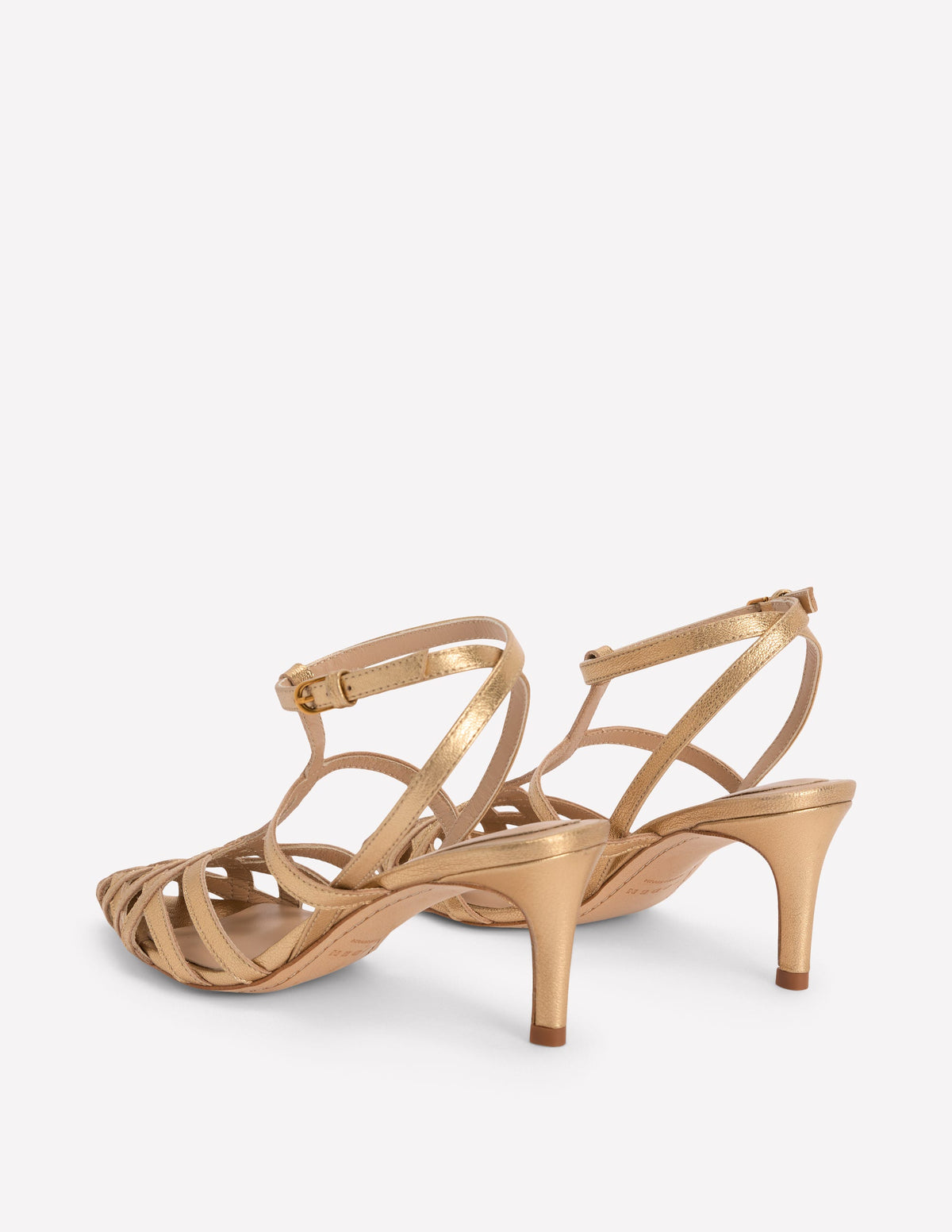 Absatzschuhe mit Gitterdesign an der Spitze-Gold - Image 5