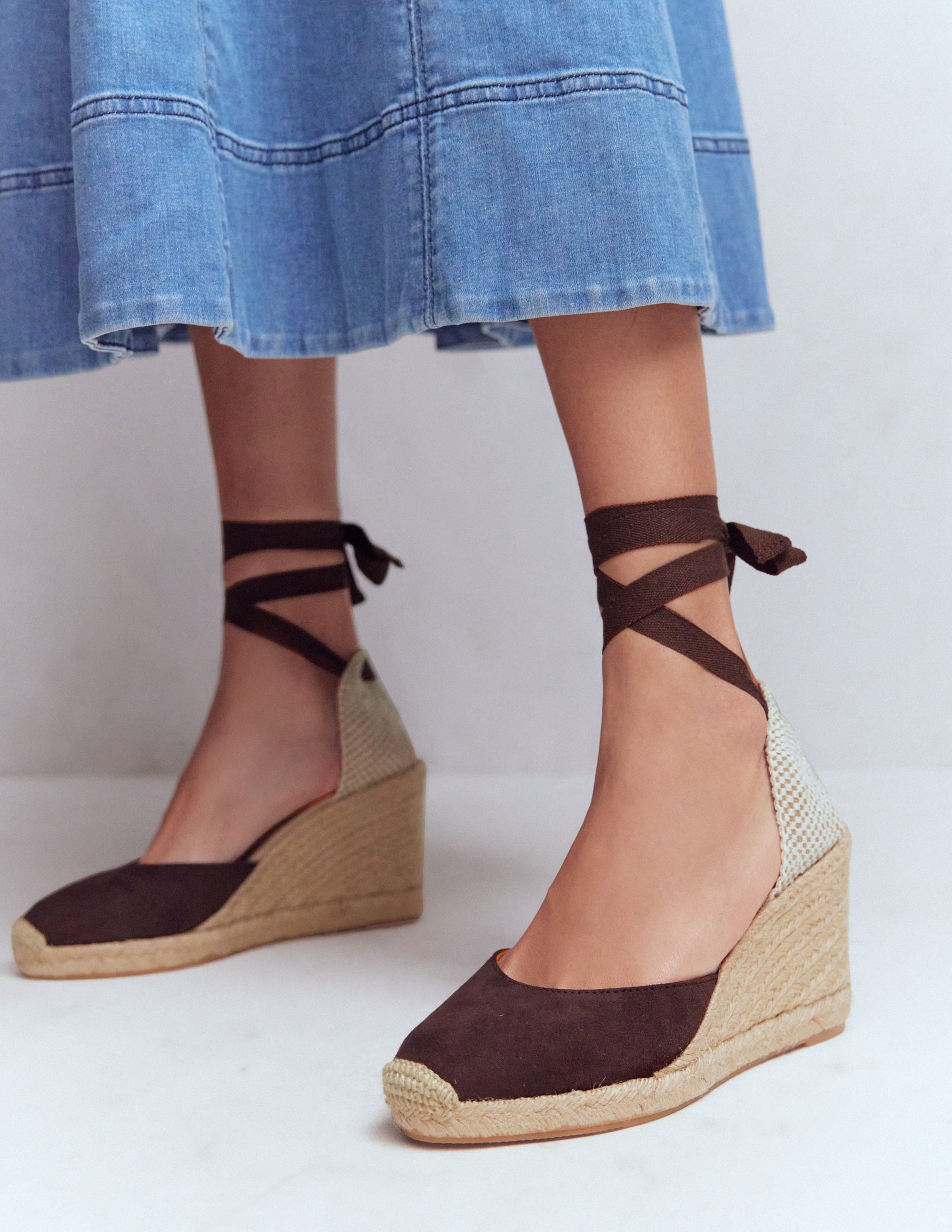 Espadrilles compensées hautes Cassie-Chocolat amer - Image 2