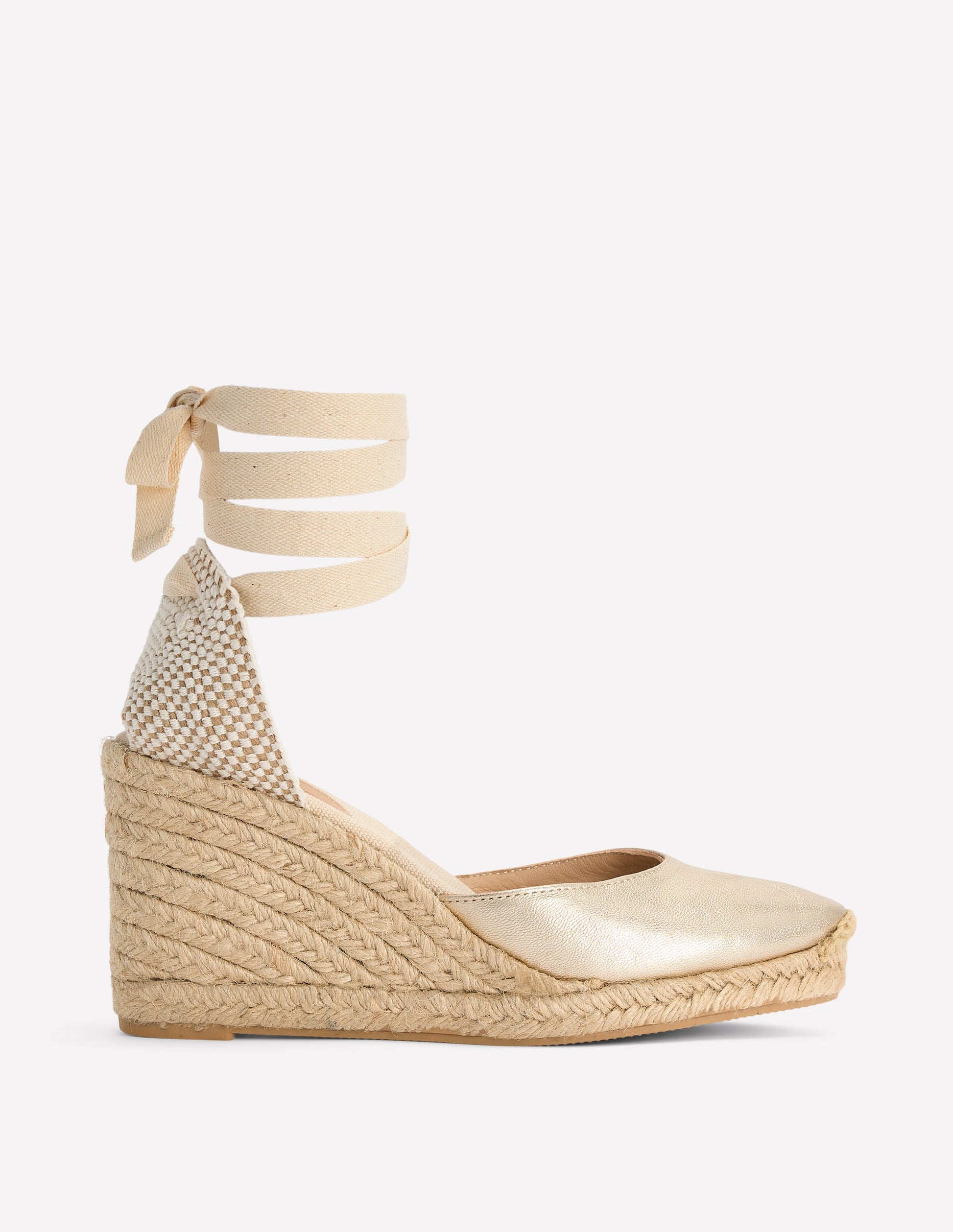 Espadrilles compensées hautes Cassie-Doré-1
