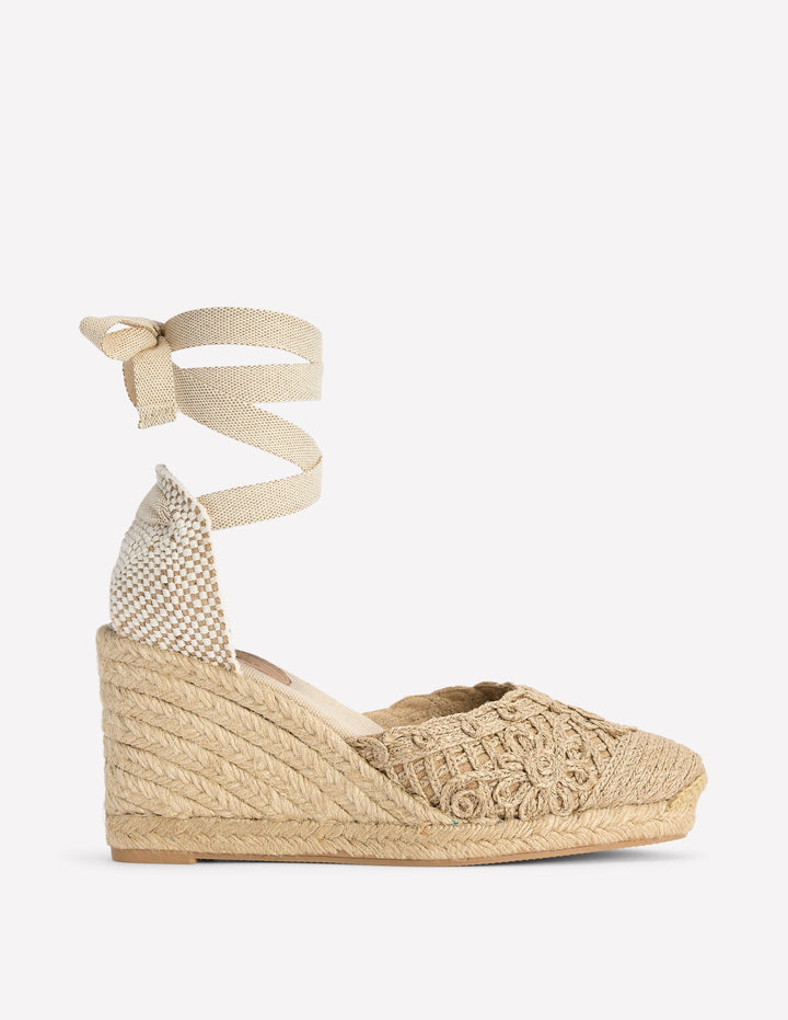 Cassie Espadrilles mit hohem Keilabsatz-Naturbelassen