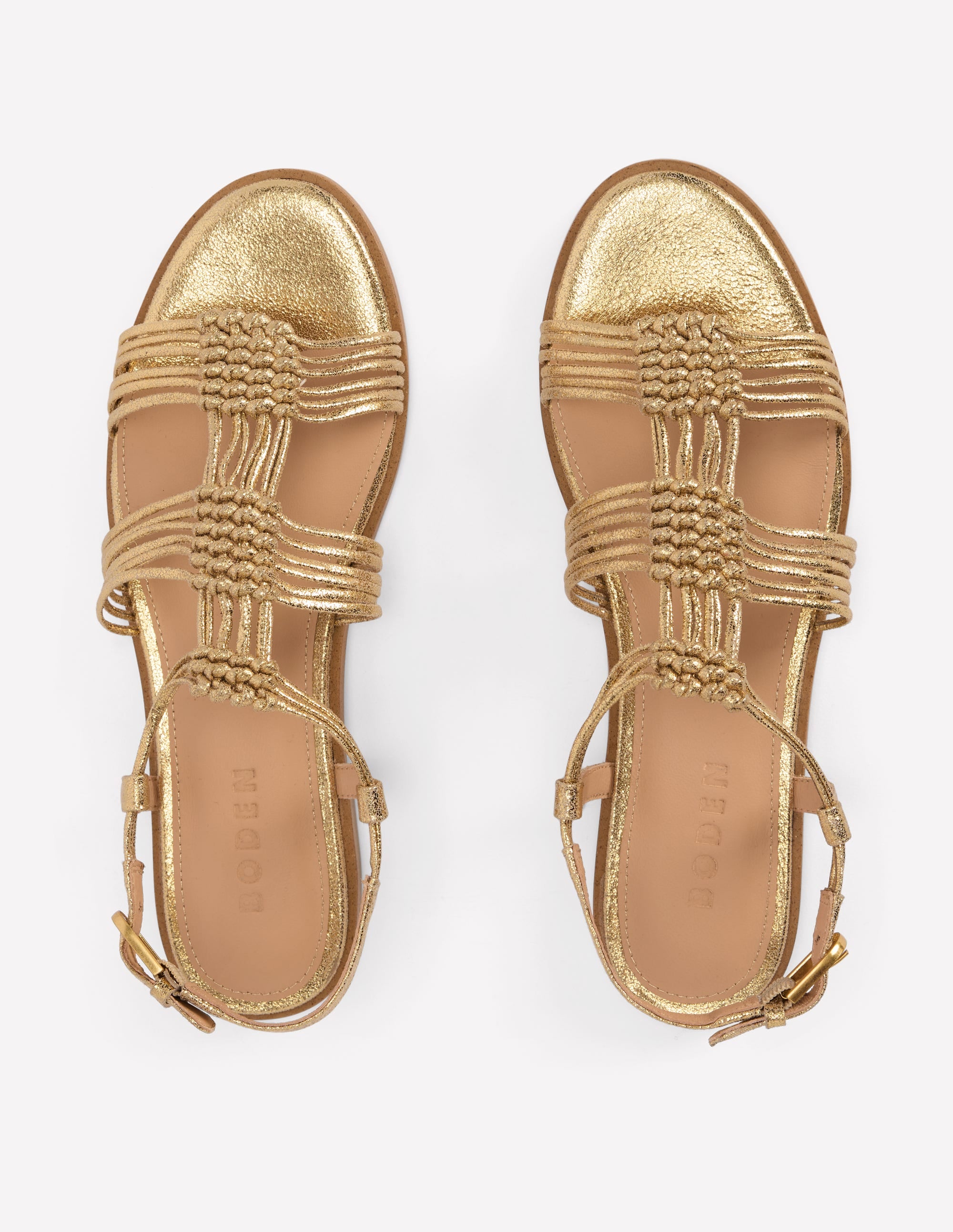 Sandalen mit Knoten und mehreren Riemen-Gold - Image 5