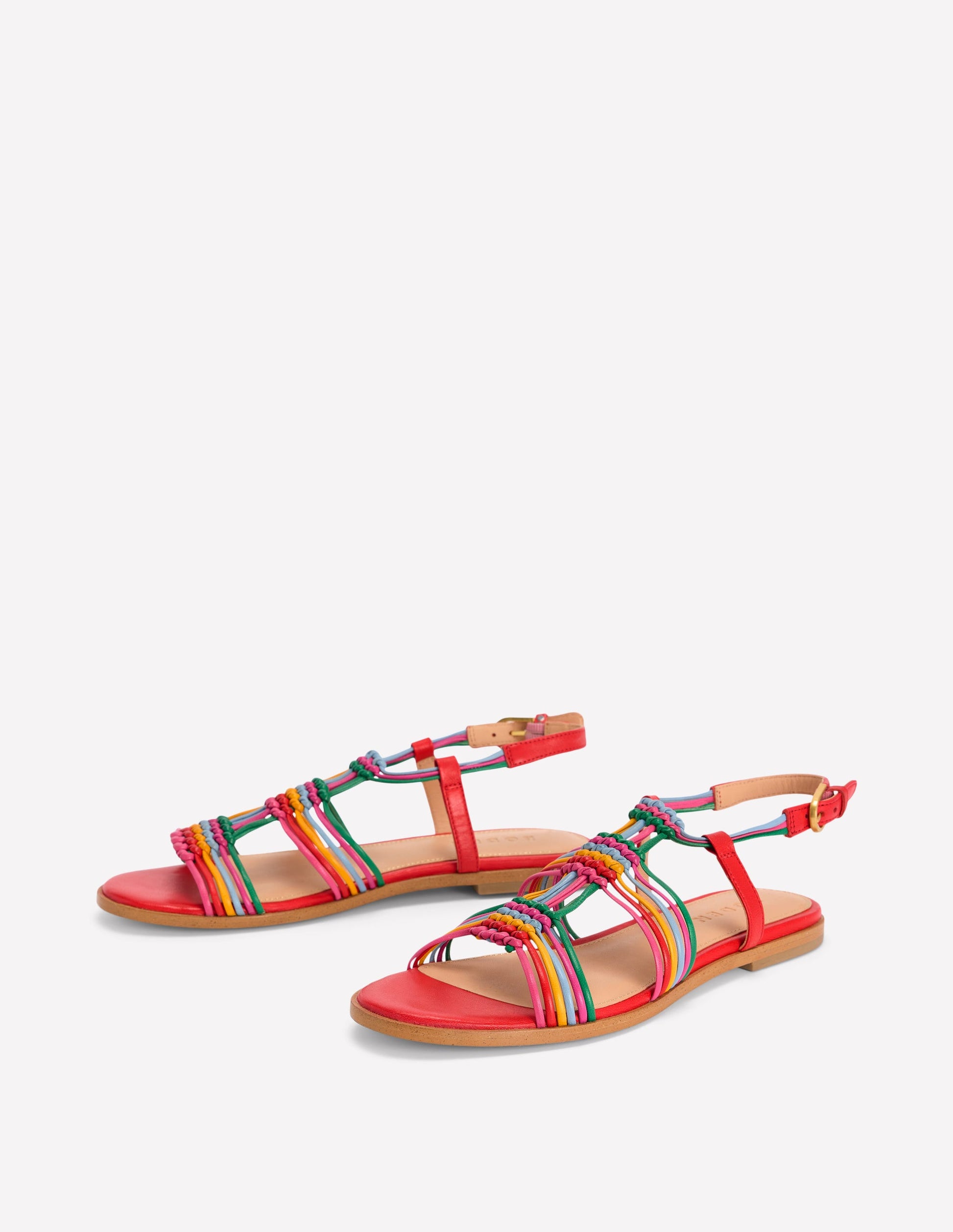Sandalen mit Knoten und mehreren Riemen-Bunt-3
