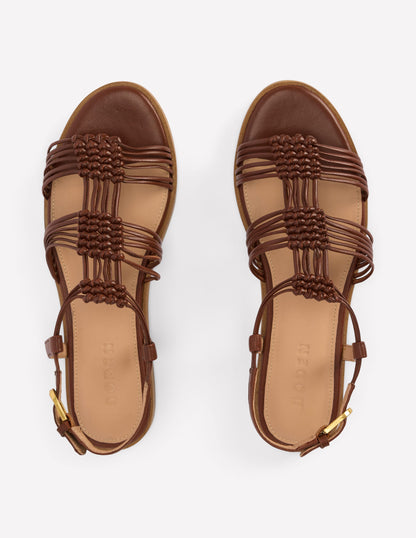 Multi Strap Knot Sandal-Tan-5