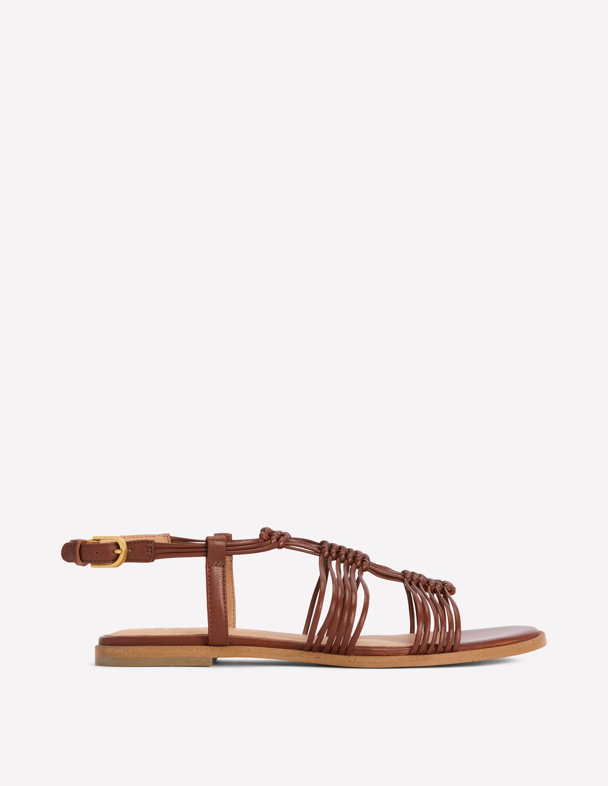 Sandalen mit Knoten und mehreren Riemen-Hellbraun - Image 1