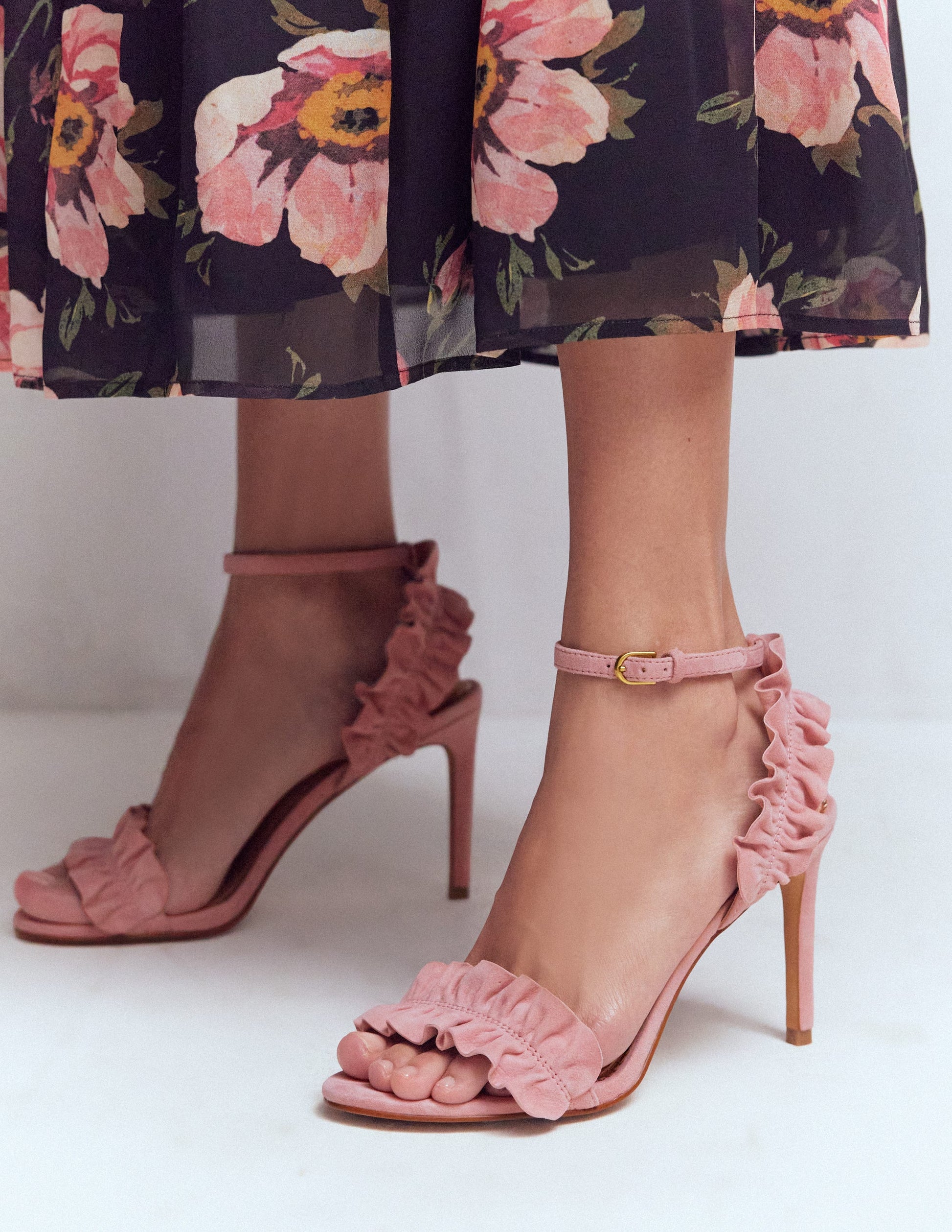 Absatzsandalen mit Rüschendesign-Mandelblütenrosa-2