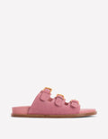 Sandalen mit drei Riemen und Fußbett-Altrosa