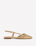 Gewebte Slingback-Ballerinas-Gold