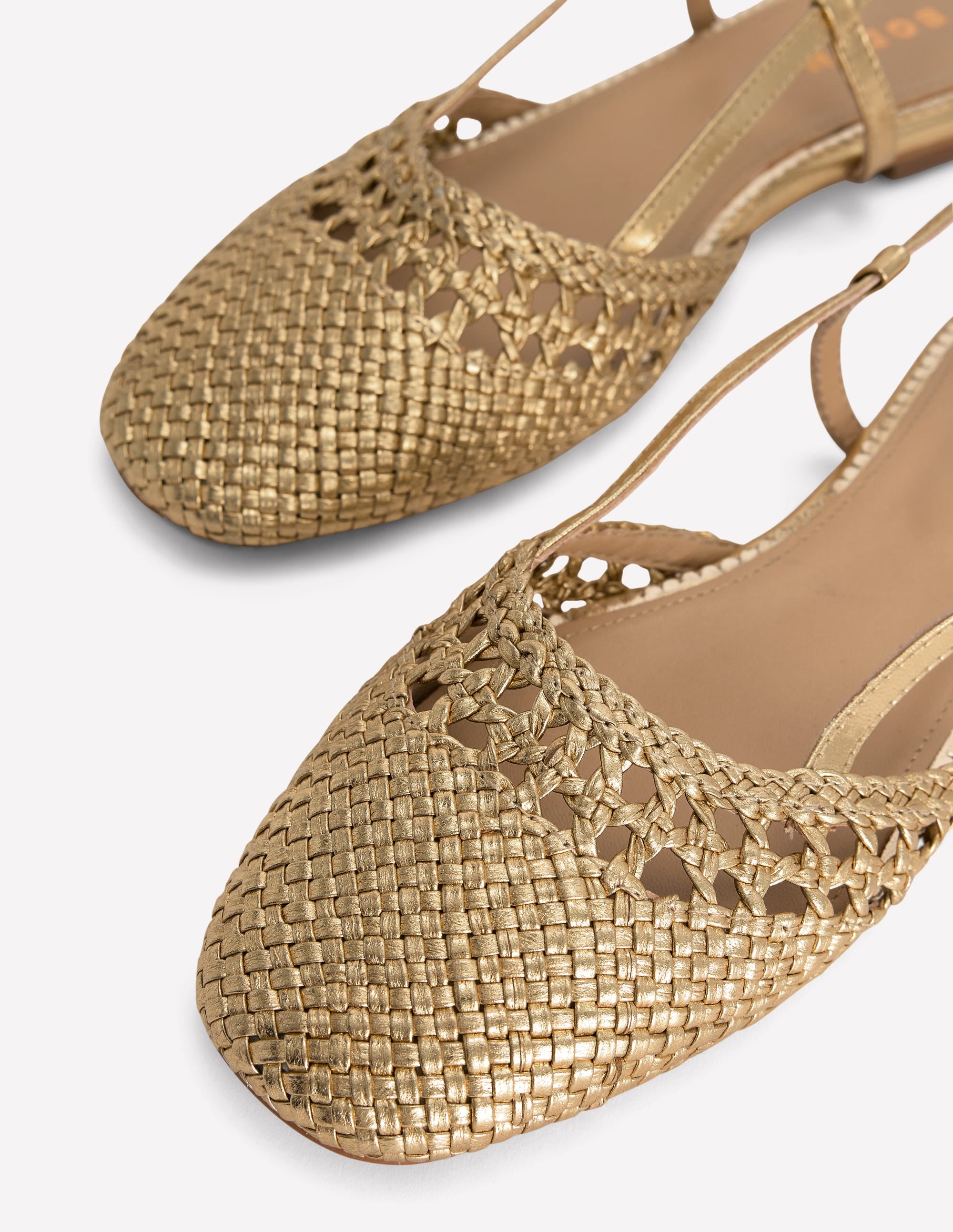 Gewebte Slingback-Ballerinas-Gold - Image 4
