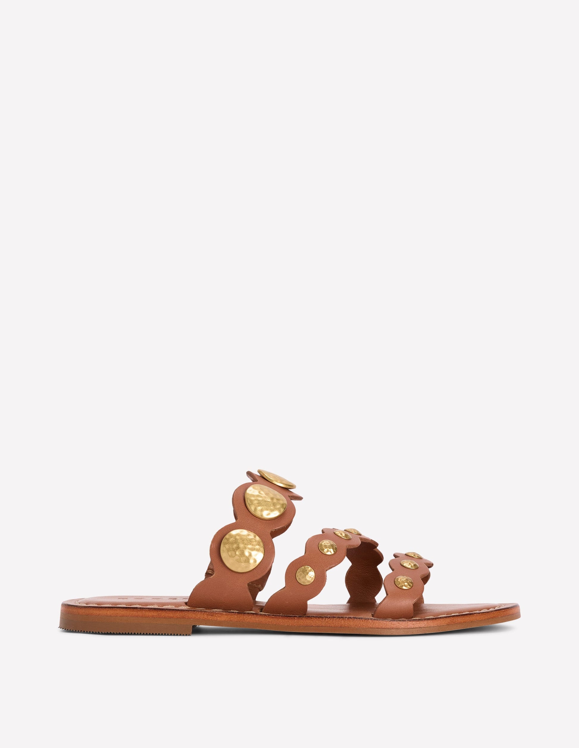 Pantoletten mit asymmetrischen Scheiben-Braun Scheiben-1