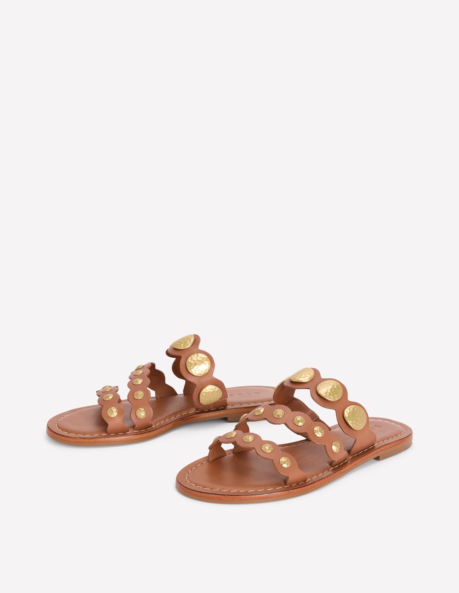 Pantoletten mit asymmetrischen Scheiben-Braun Scheiben-3