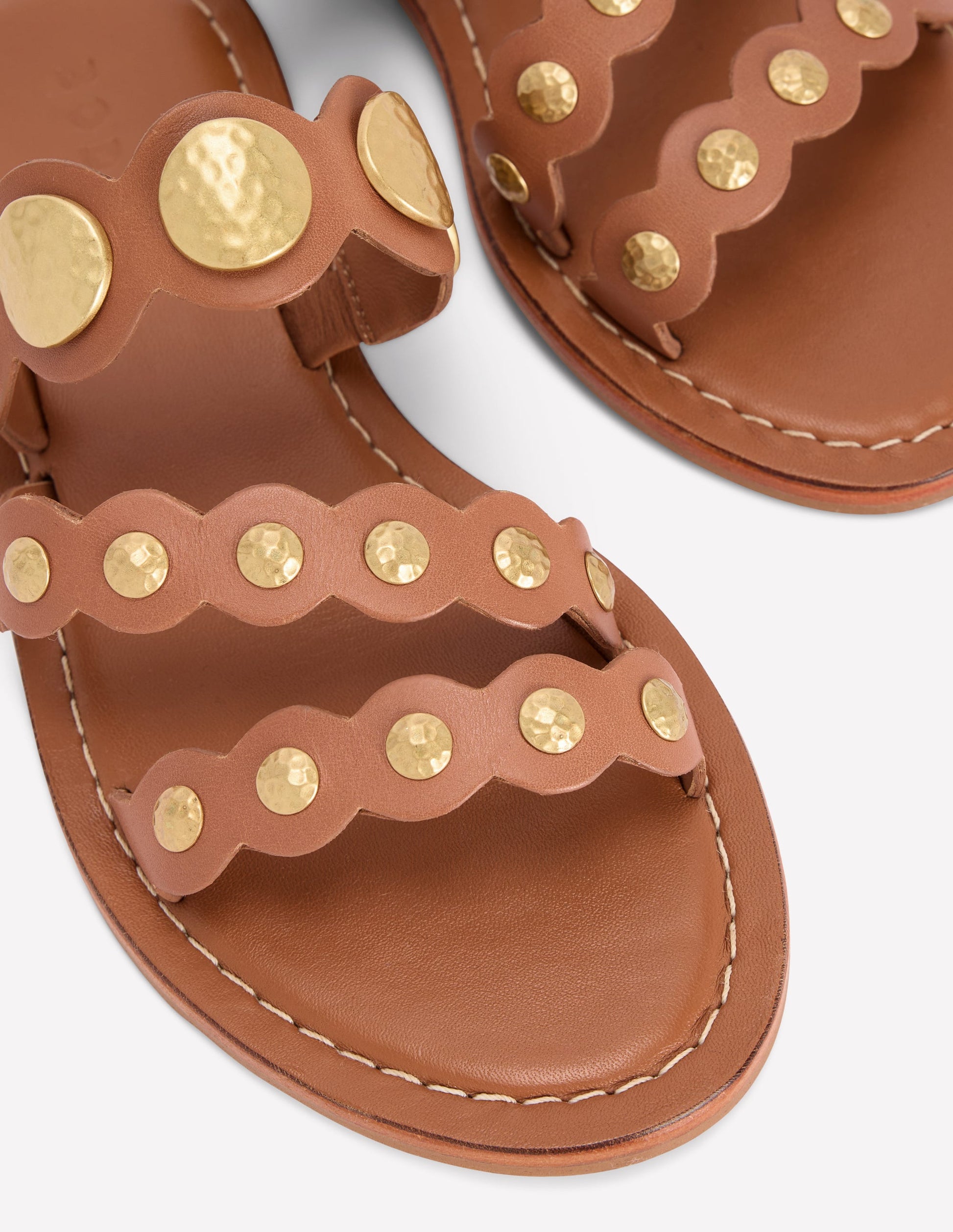 Pantoletten mit asymmetrischen Scheiben-Braun Scheiben-4