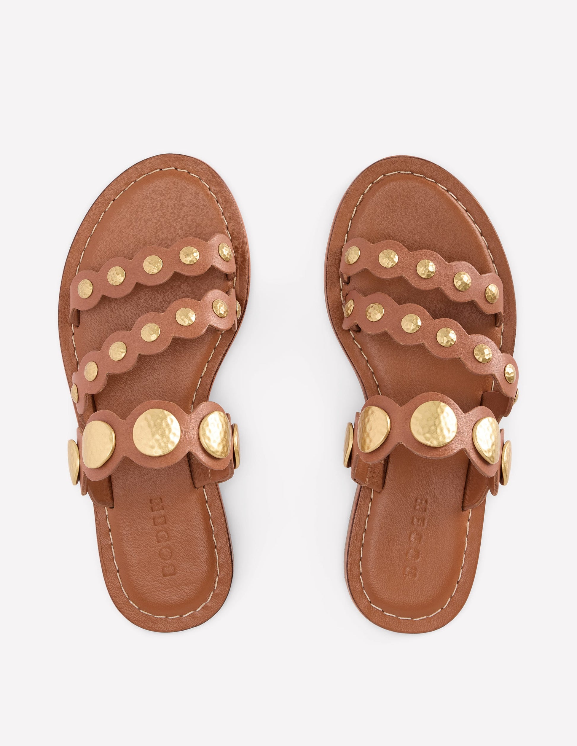 Pantoletten mit asymmetrischen Scheiben-Braun Scheiben-5