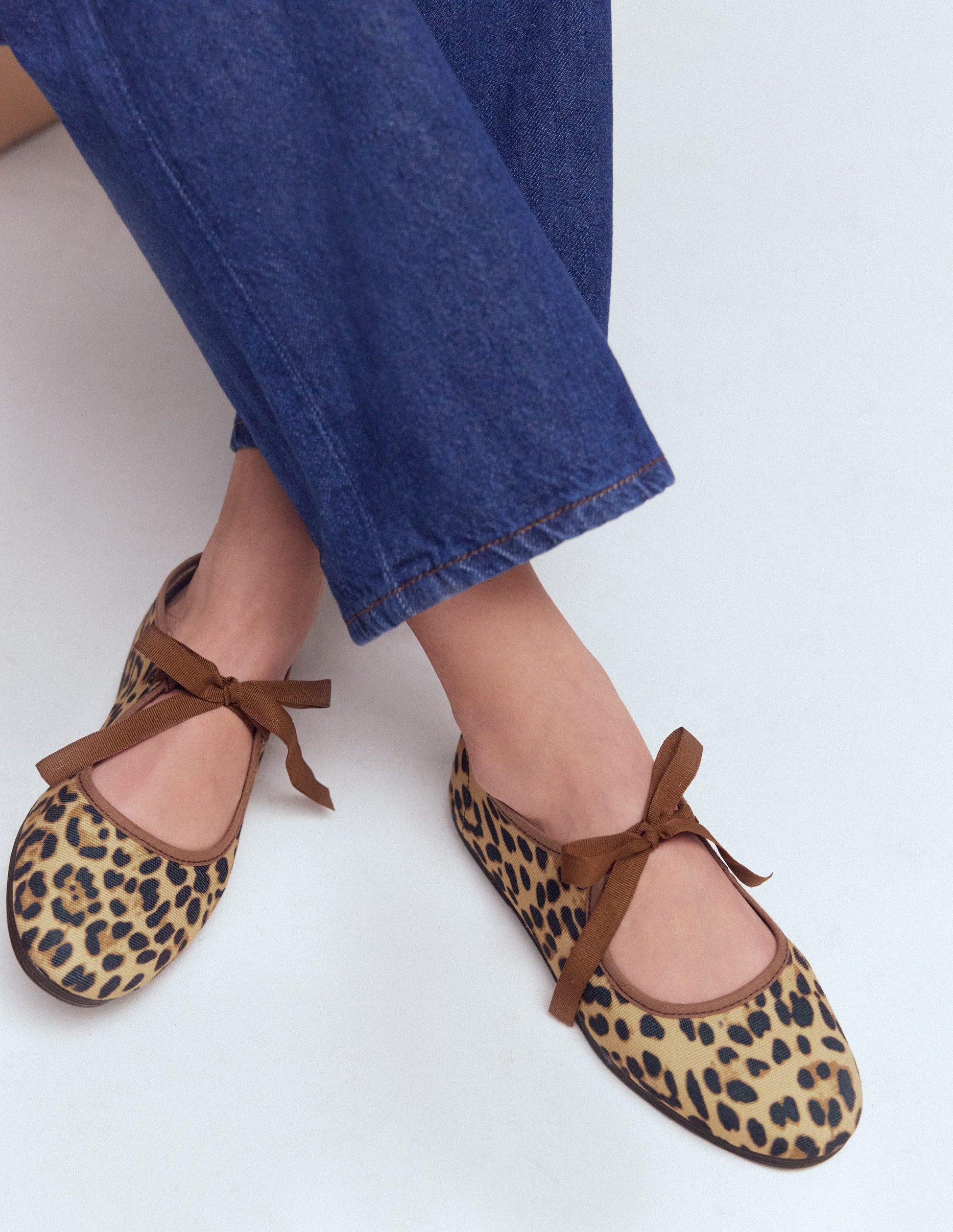 Flexible Mary Janes zum Schnüren-Mohair, Leopardenmuster-3