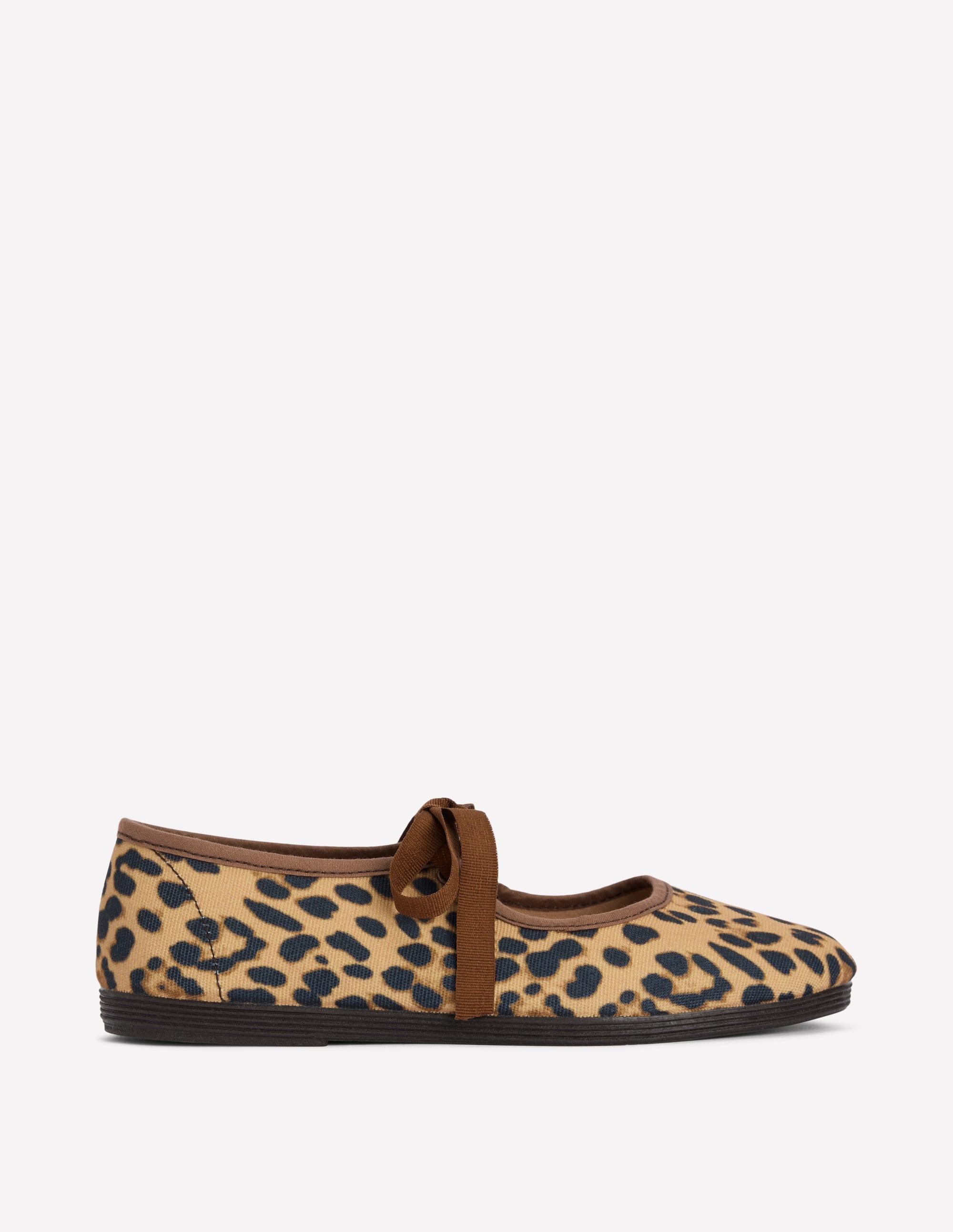 Flexi Tie Mary Janes-Leopard - Image 1