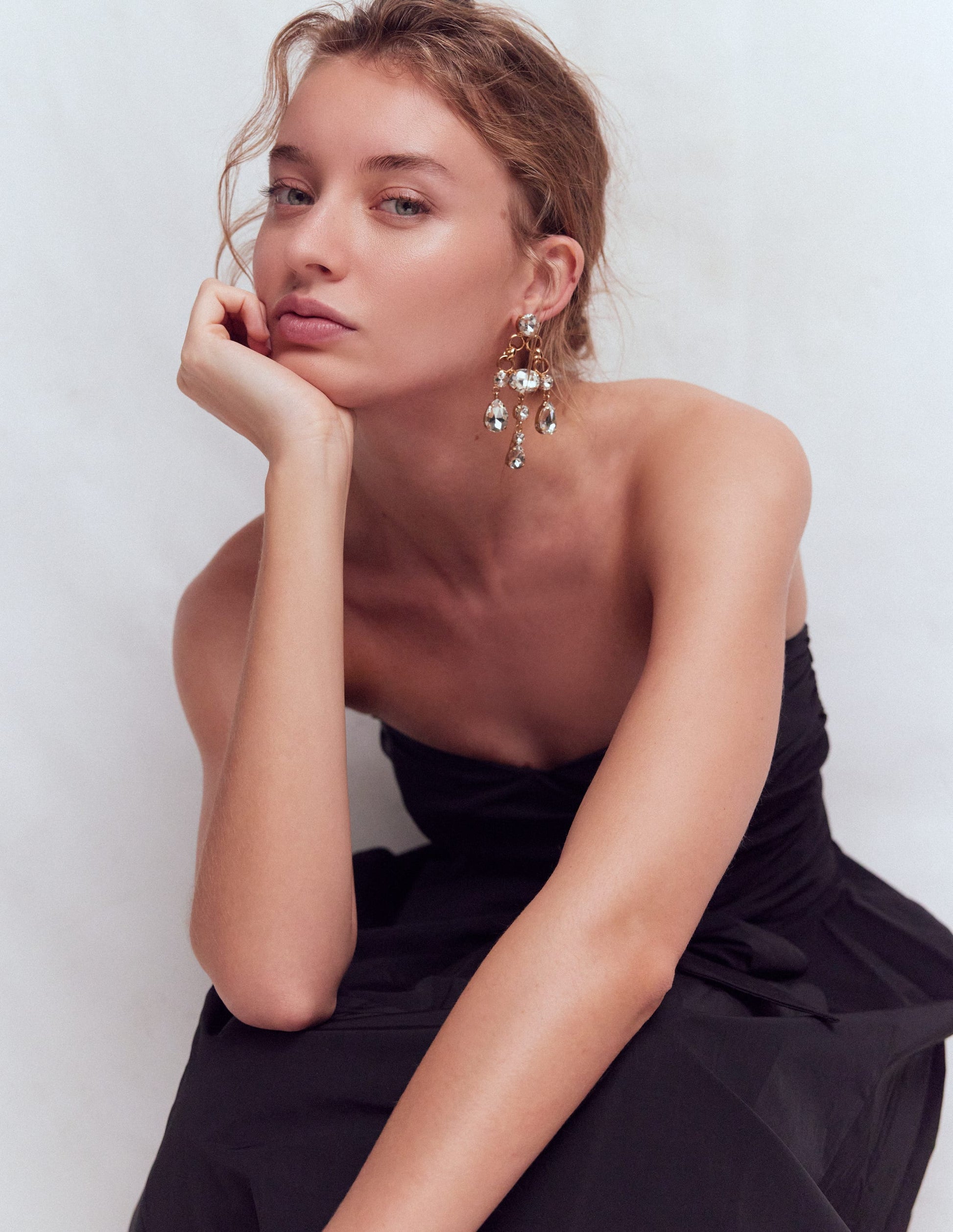 Mega-Ohrringe mit Schmucksteinen-Transparent-2