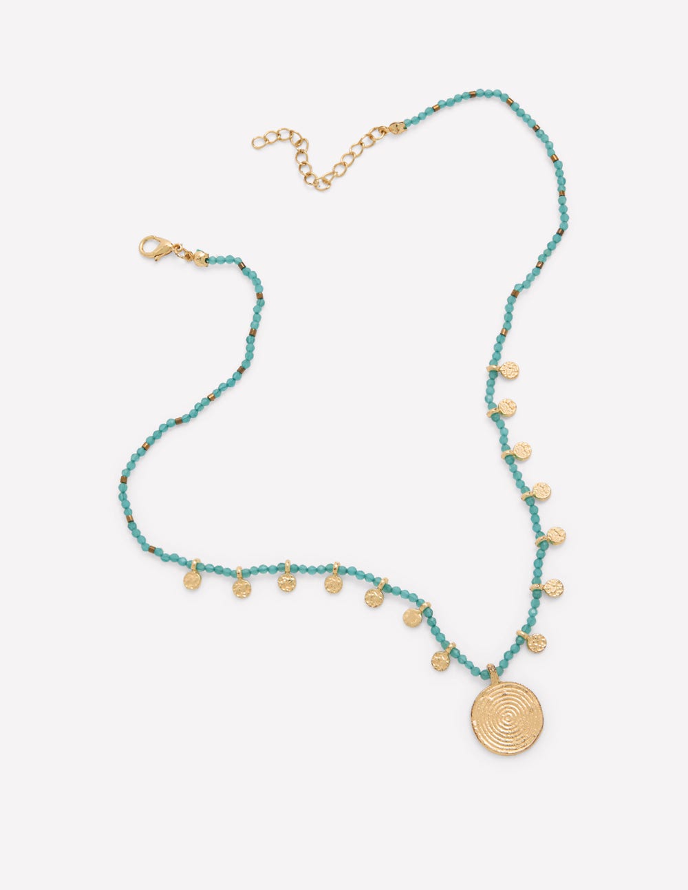 Kurze Perlenkette-Blau-4