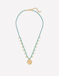 Collier court à rangées de perles-Bleu