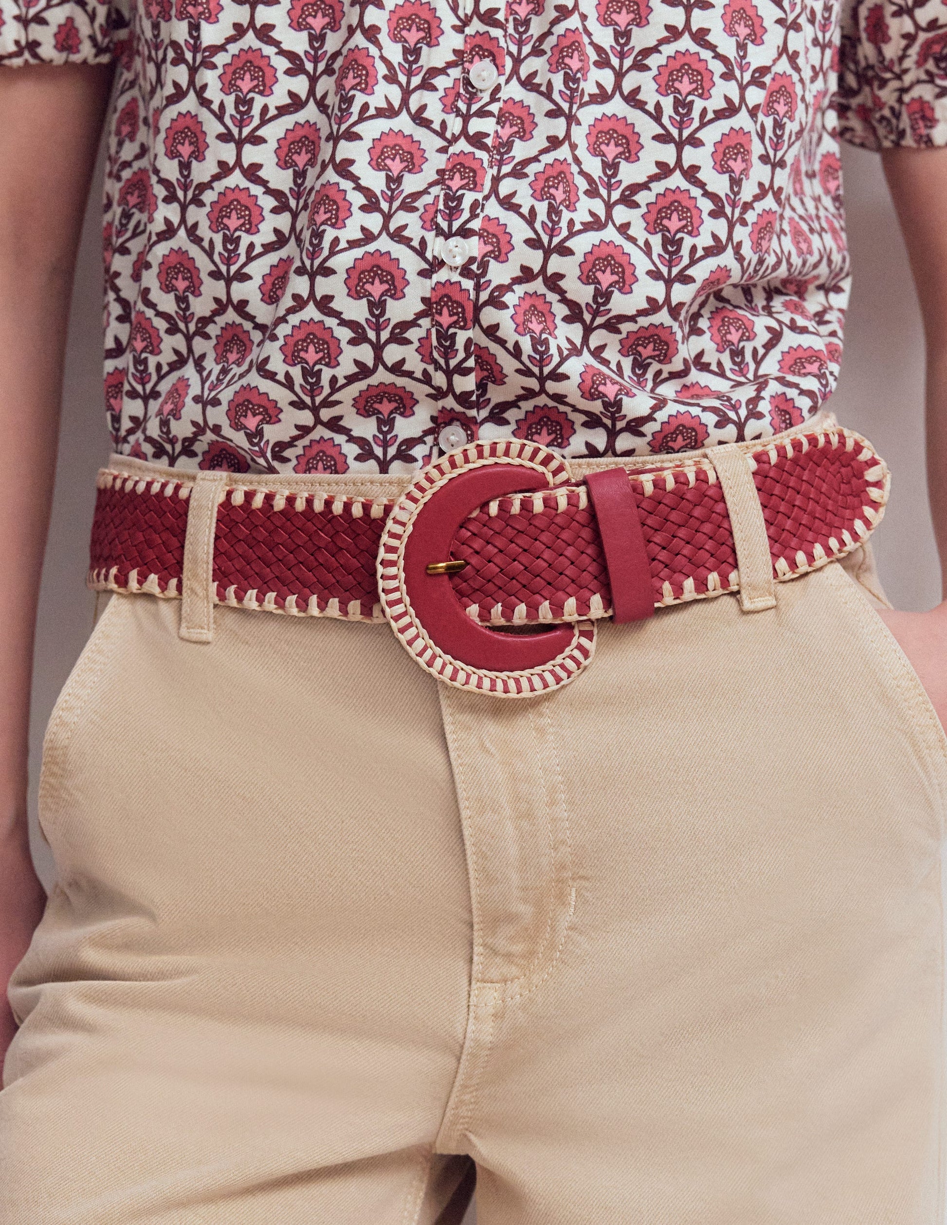 Gewebter Gürtel mit Ziernaht-Winter Puderrosa-2