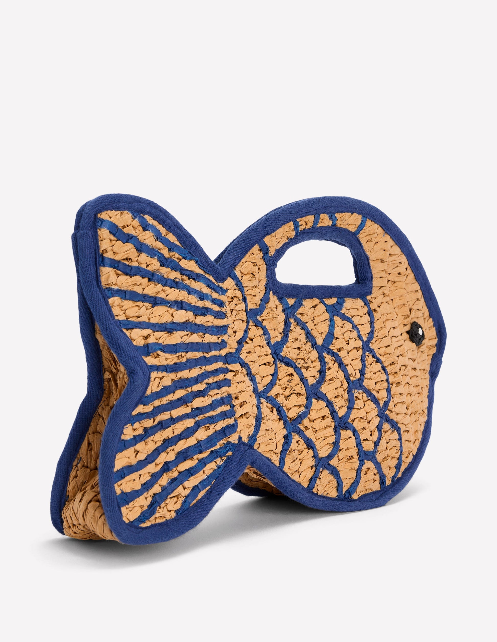 Novelty Fish Clutch-Natural/Bright Blue-3