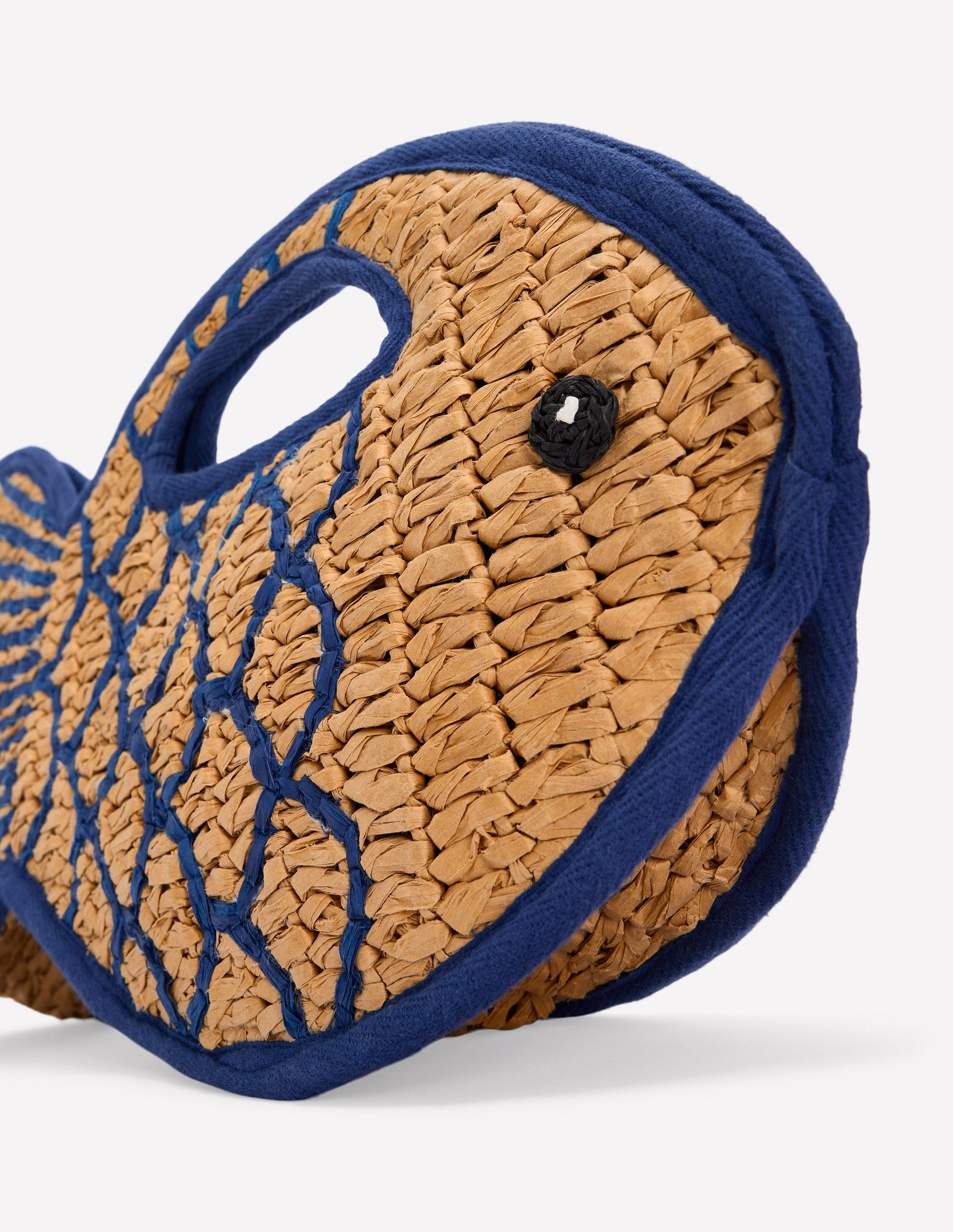 Novelty Fish Clutch-Natural/Bright Blue-4