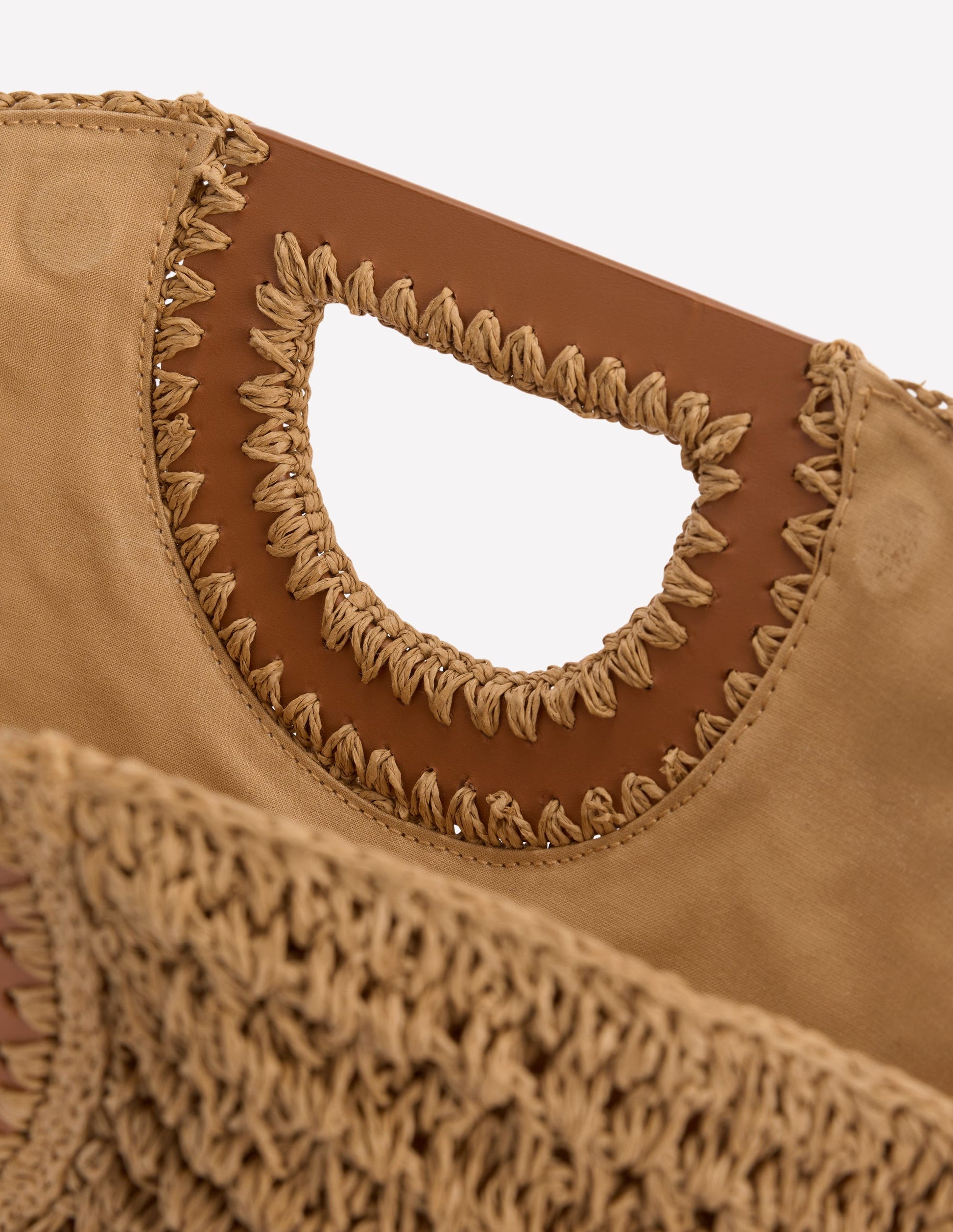 Clutch in Halbmondform aus Bast-Naturbelassen Bast-6