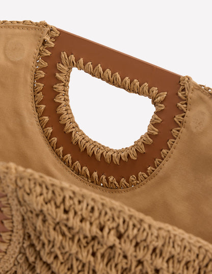 Clutch in Halbmondform aus Bast-Naturbelassen Bast-6