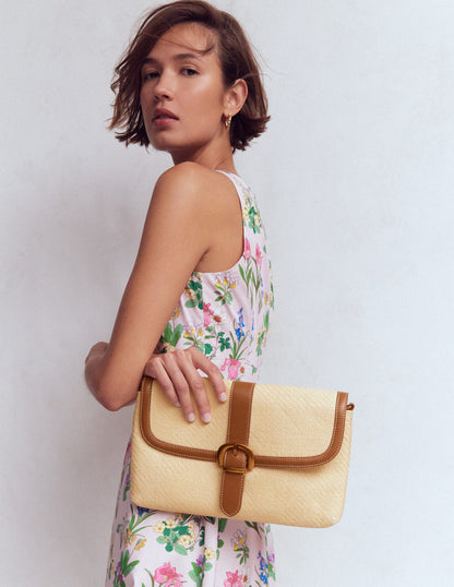 Clutch mit Schnalle-Naturbelassen Bast-2