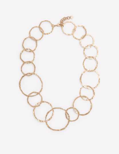 Statement Circle Necklace-Gold Colour-3
