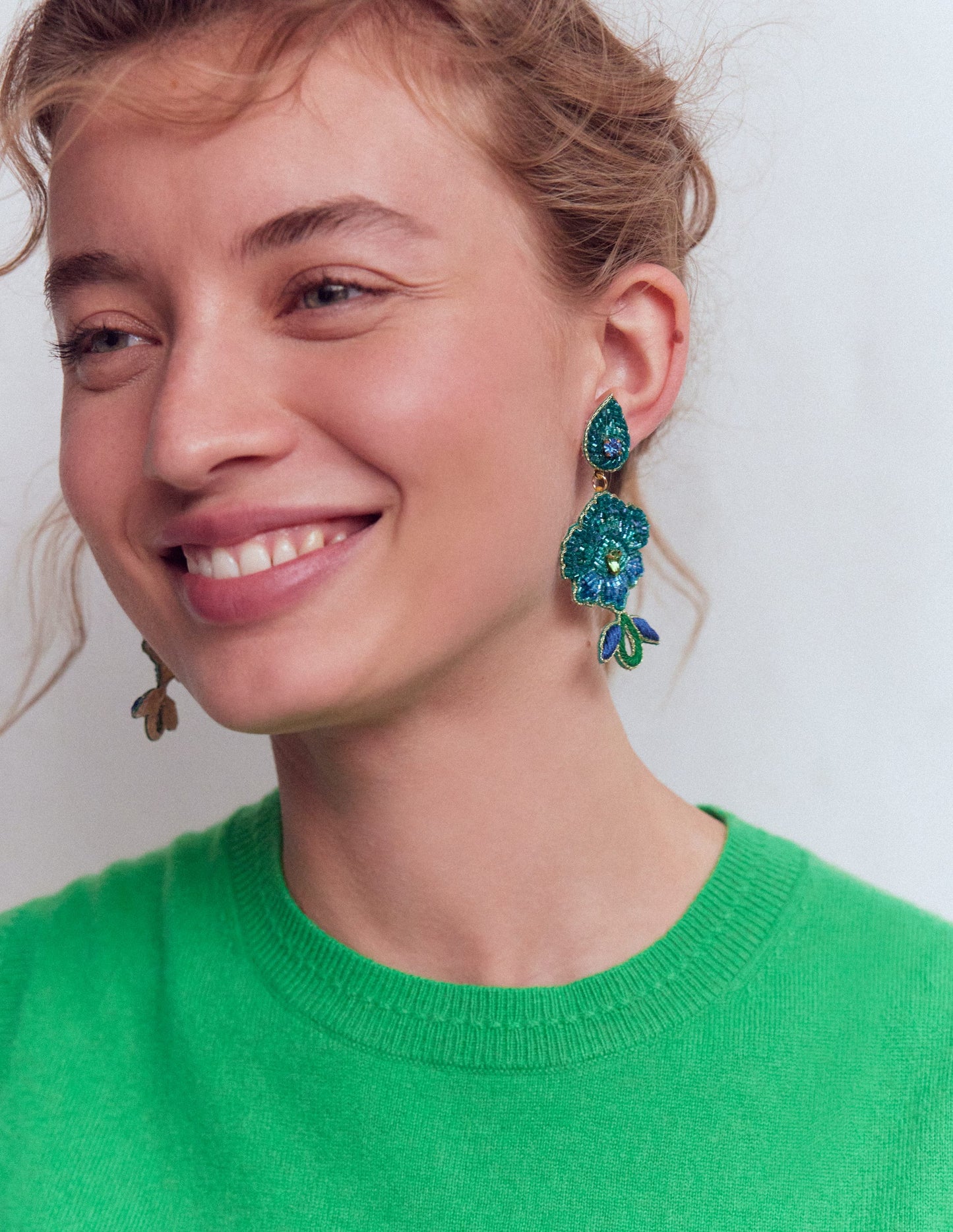 Blumenohrringe für besondere Anlässe-Blau