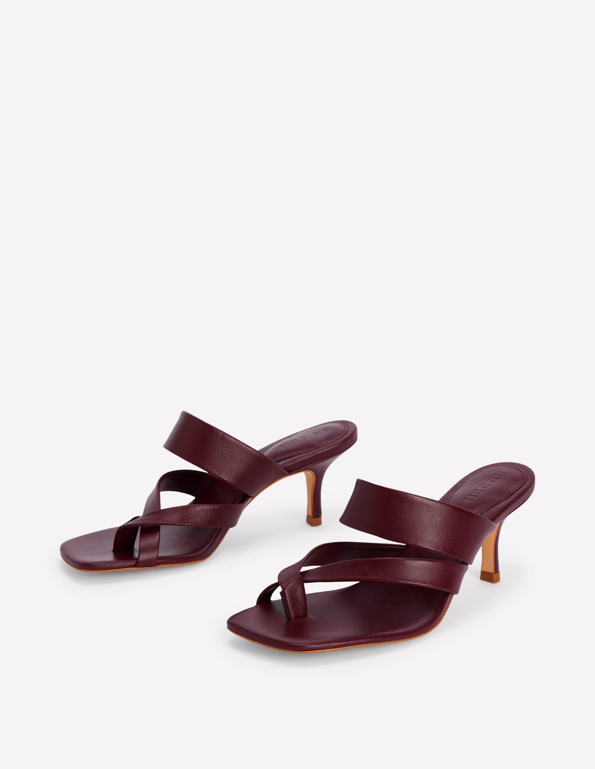 Zehenstegsandalen mit Kitten-Absatz-Dunkelviolett - Image 3
