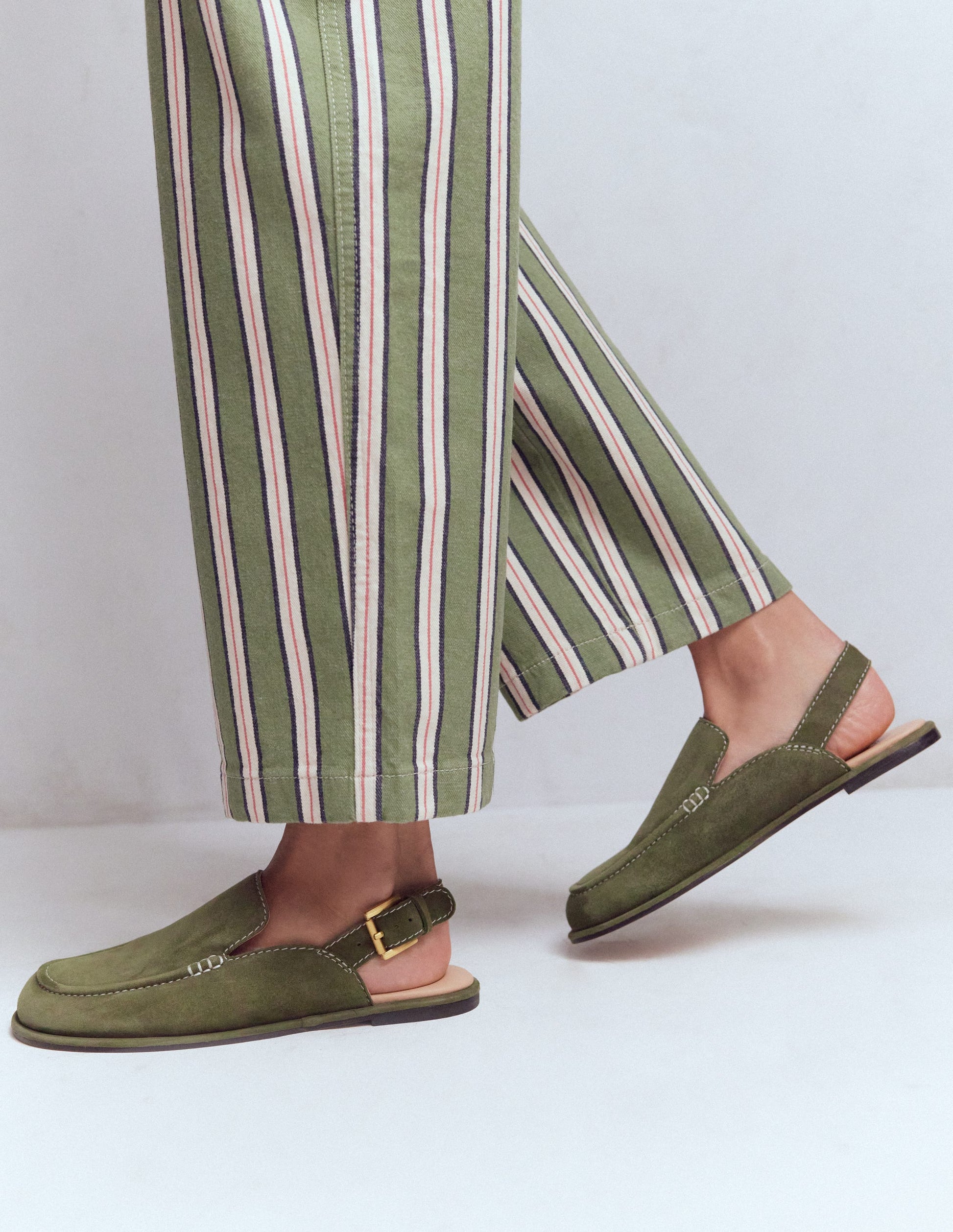 Pantoletten-Slingbacks-Dunkles Olivgrün-2