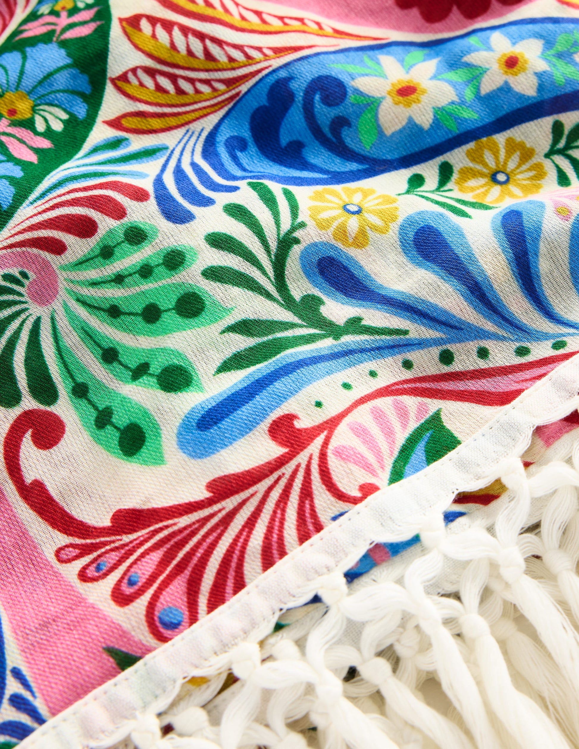 Sarong mit Quasten-Bunt, Verwunschenes Paisleymuster-5