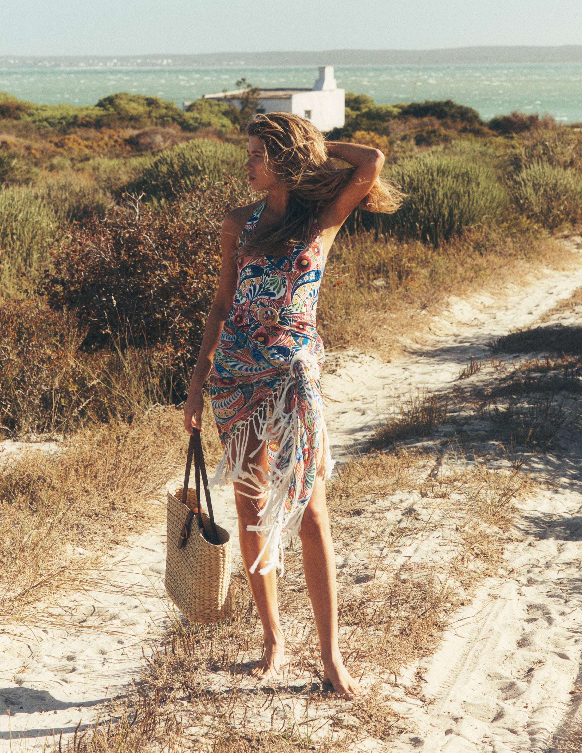 Sarong mit Quasten-Bunt, Verwunschenes Paisleymuster-2