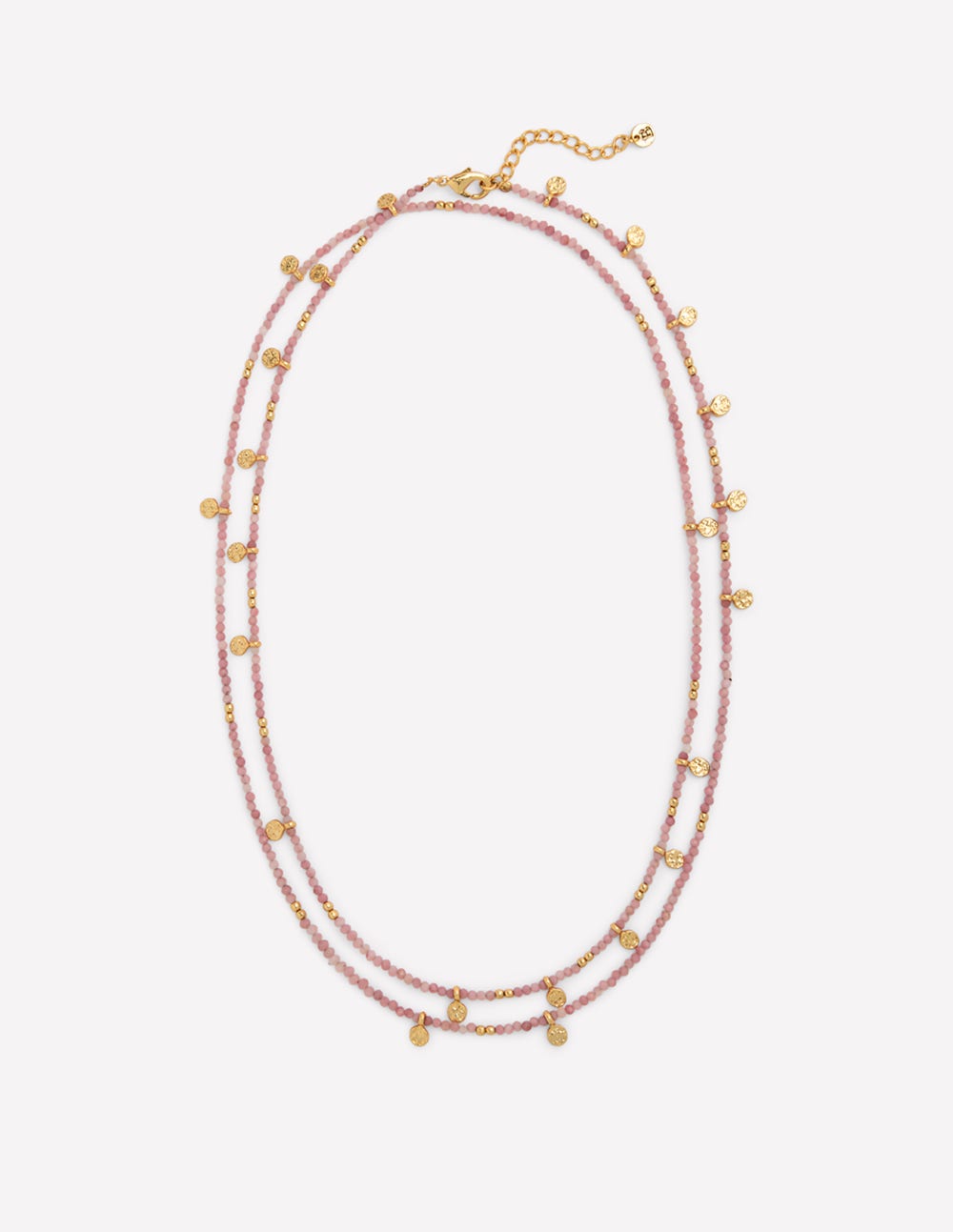 Zweireihige Perlenkette-ROSA - Image 1