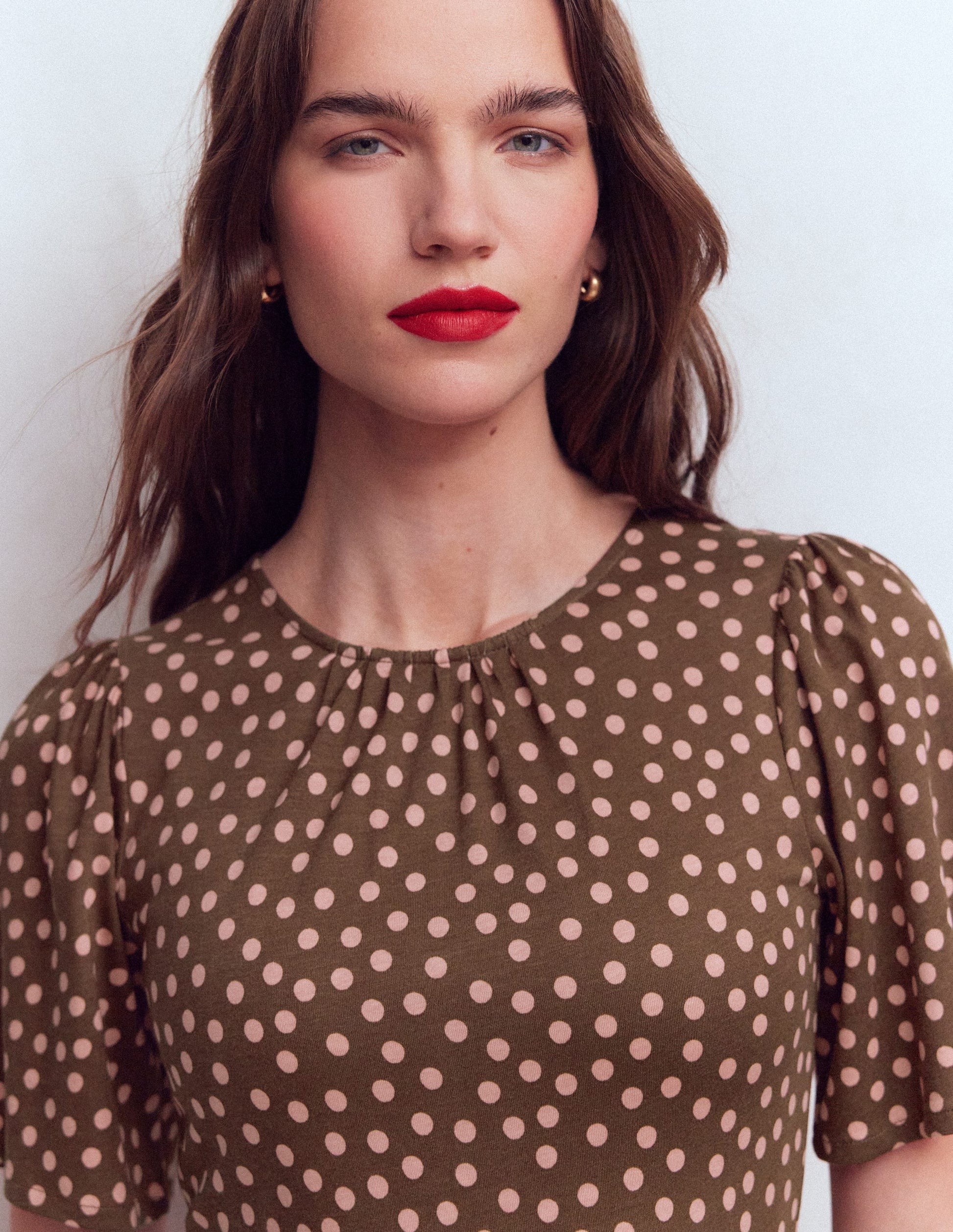 Louisa Kurzes Jerseykleid-Umbra, Gemalte Tupfen-2