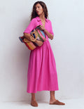 Aria Jerseykleid mit Kragen-Passionsblume