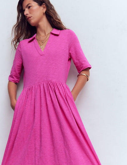 Aria Jerseykleid mit Kragen-Passionsblume-2