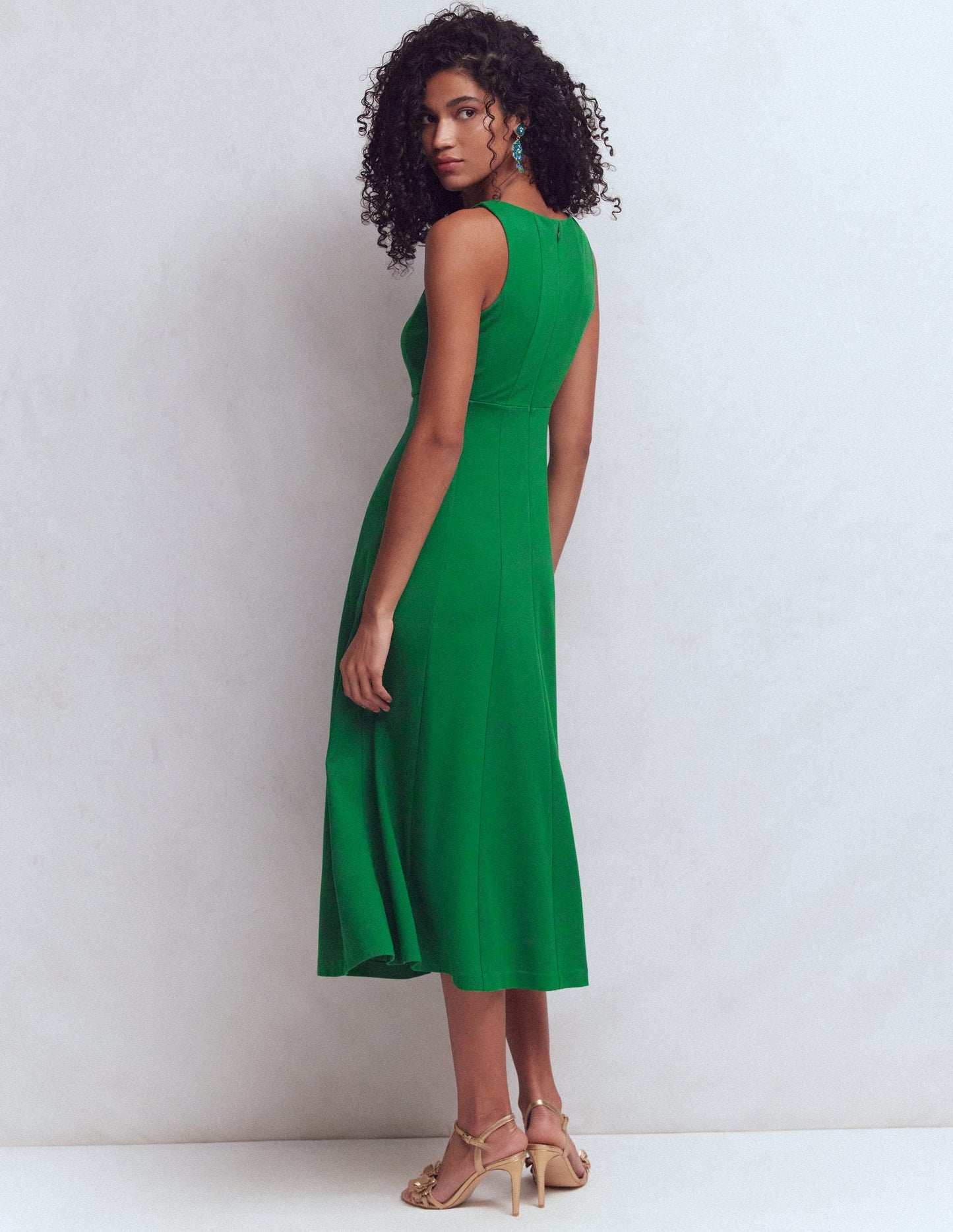 Robe sans manches en point de Rome-Vert frais