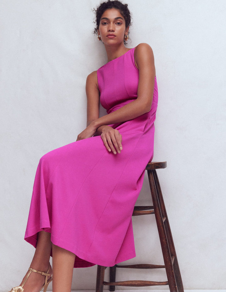 Ärmelloses Ponte-Midikleid-Passionsblume