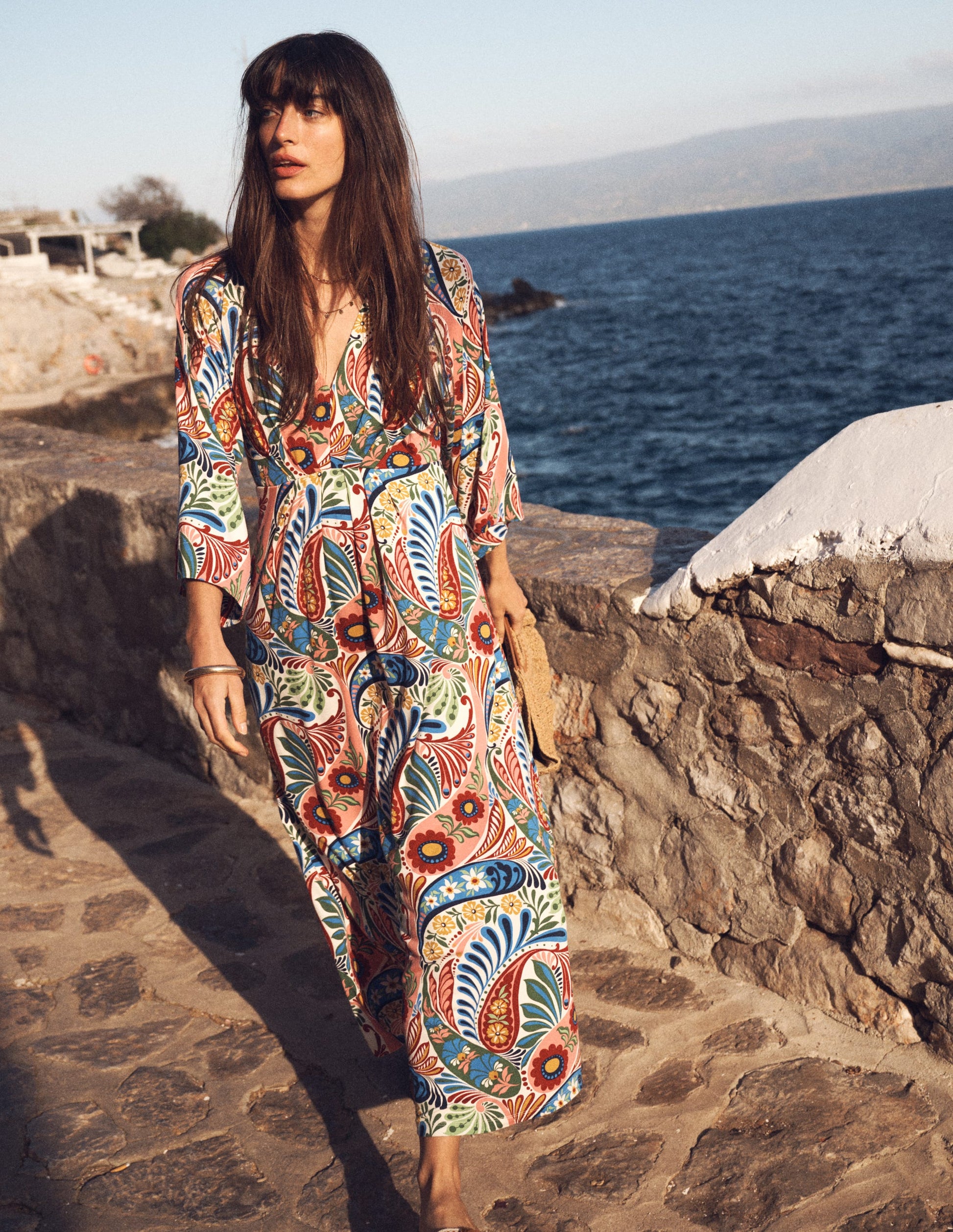 Nell Midi-Kimonokleid aus Jersey-Bunt, Verwunschenes Paisleymuster-6