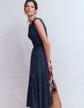 Tamsin Jersey-Midikleid-Marineblau